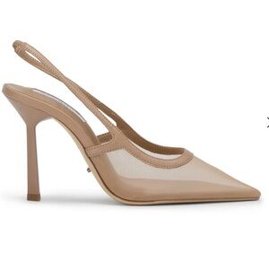Elegant Sexy Tony Bianco Nude Mesh Slingback Heels Pumps Dress Shoes 7.5